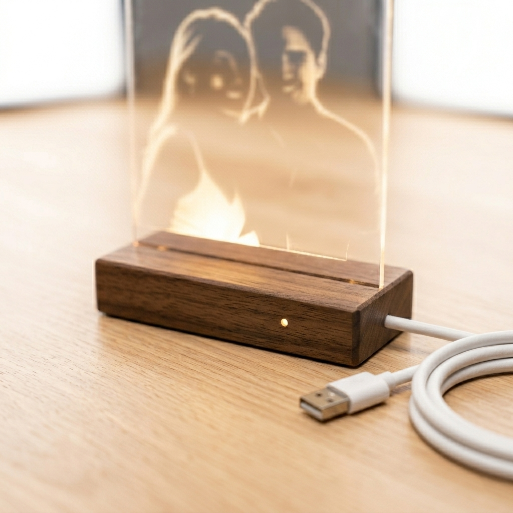 Personalized LED Glass Photo Light - Customized Anniversary Gift - Order Get $20 Off
