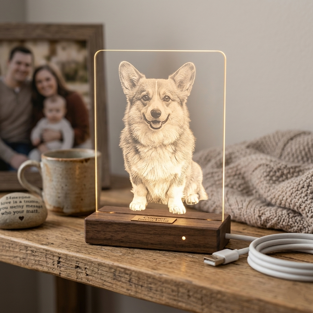 Personalized LED Glass Photo Light - Customized Anniversary Gift - Order Get $20 Off