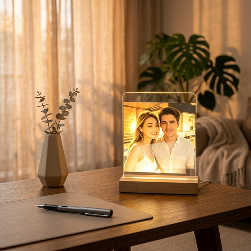 Personalized LED Acrylic Photo Light - Customized Anniversary Gift - Get $20 Off on Orders